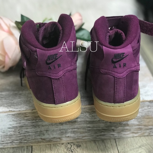 Nike Air Force 1 High WB GS Bordeaux Magenta k/W - Picture 5 of 8